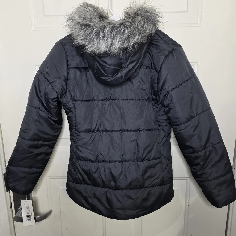 NWT Rothschild's Girls Jacket Faux Fur Gray And Pink Size‎ 14 (L)